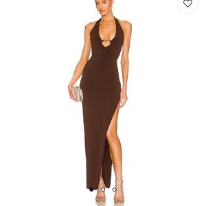 Revolve Nookie Alyssa Chain Gown in Chocolate (Size M) BRAND NEW WITH TAG